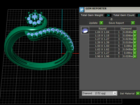Elegant Twist Diamond Ring 3D Printable Model 3D Print Model