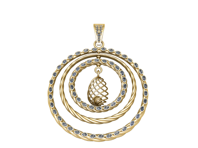 螺旋和谐吊坠 3D 打印模型 3D 打印模型 .c4d .max .obj .3ds .fbx .stl .blend