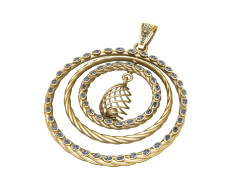 螺旋和谐吊坠 3D 打印模型 3D 打印模型