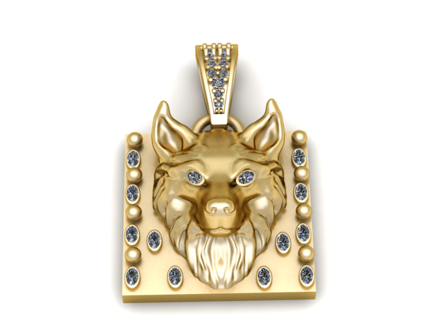 Wolf Guardian Anhänger 3D druckbares Modell 3D Druckmodell .c4d .max .obj .3ds .fbx .stl .blend 