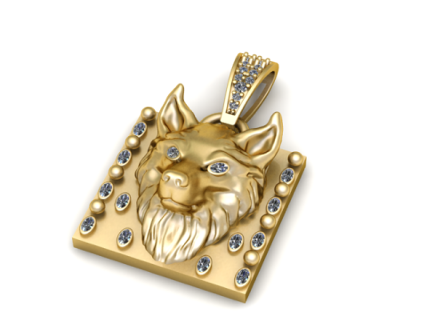 Wolf Guardian Anhänger 3D druckbares Modell 3D Druckmodell