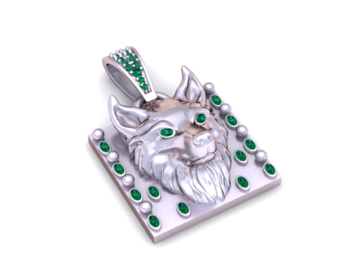 Wolf Guardian Anhänger 3D druckbares Modell 3D Druckmodell