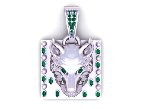 Wolf Guardian Anhänger 3D druckbares Modell 3D Druckmodell