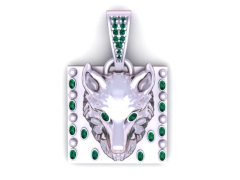 Wolf Guardian Pendant 3D Printable Model 3D Print Model
