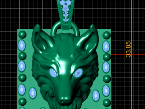 Wolf Guardian Anhänger 3D druckbares Modell 3D Druckmodell