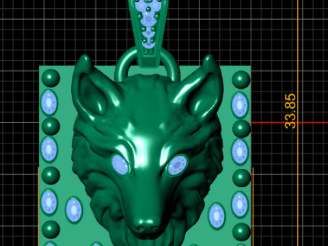 Wolf Guardian Pendant 3D Printable Model 3D Print Model