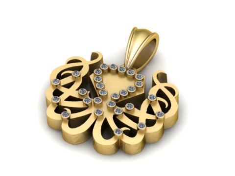 Modèle imprimable en 3D de pendentif en forme de cœur Modèles 3D en vedette