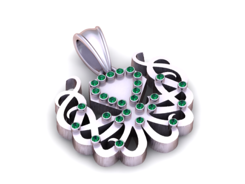 Modèle imprimable en 3D de pendentif en forme de cœur Modèles 3D en vedette