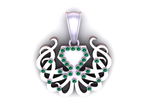 Modèle imprimable en 3D de pendentif en forme de cœur Modèles 3D en vedette