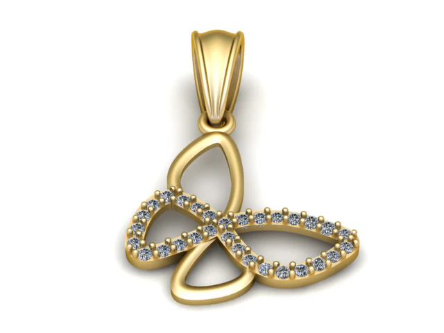 Infinity Leaf Diamond Pendant 3D Printable Model 3D Print Model .c4d .max .obj .3ds .fbx .stl .blend