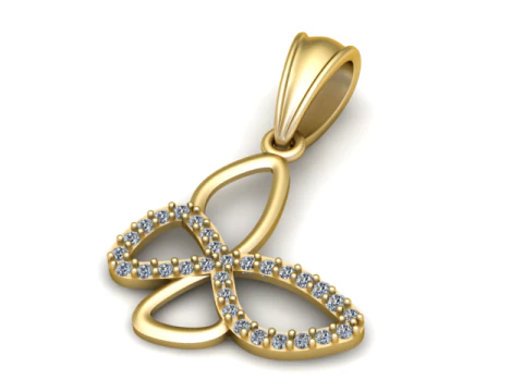 Infinity Leaf Diamond Pendant 3D Printable Model 3D Print Model