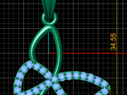 Infinity Leaf Diamond Pendant 3D Printable Model 3D Print Model