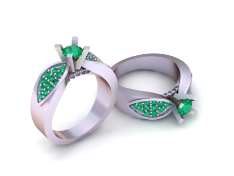 Bague en diamant Royal Bow Modèle imprimable en 3D Modèles 3D en vedette