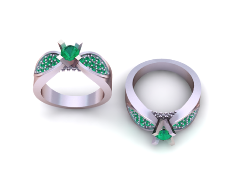 Bague en diamant Royal Bow Modèle imprimable en 3D Modèles 3D en vedette