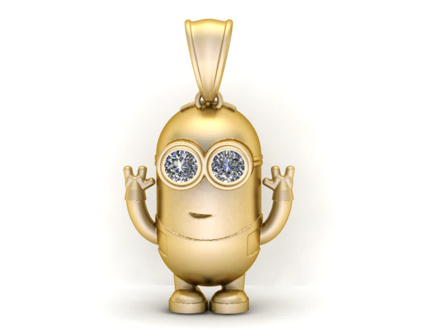 Golden Robot Pendant 3D Printable Model 3D Print Model .c4d .max .obj .3ds .fbx .stl .blend