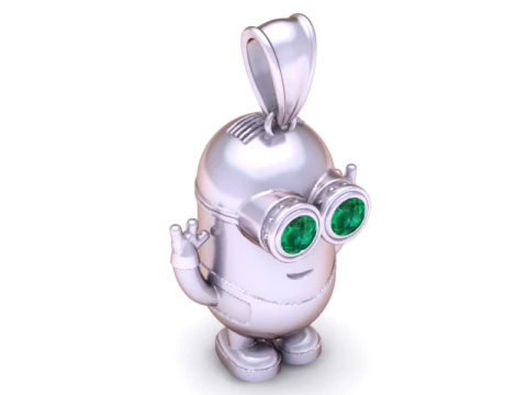 Golden Robot Pendant 3D Printable Model 3D Print Model