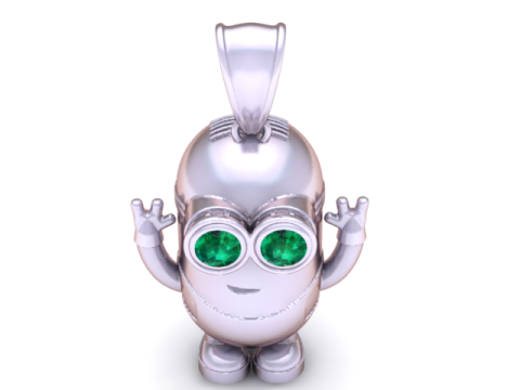 金色机器人吊坠 3D 可打印模型 3D 打印模型