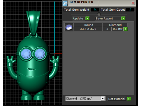 金色机器人吊坠 3D 可打印模型 3D 打印模型