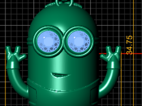 金色机器人吊坠 3D 可打印模型 3D 打印模型