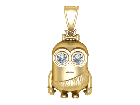 Model Cetak 3D Liontin Minion Emas Model Cetak 3D