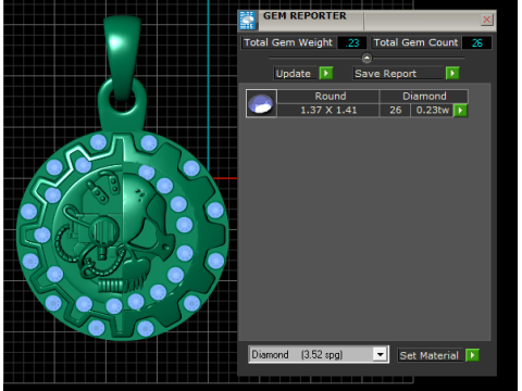 Cyber ​​Skull Gear Anhänger 3D-druckbares Modell 3D Druckmodell