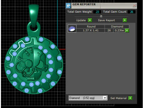 Cyber Skull Gear Pendant 3D Printable Model 3D Print Model