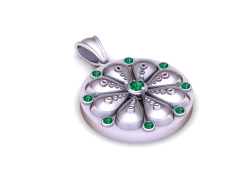 Golden Floral Petal Pendant 3D Printable Model 3D Print Model