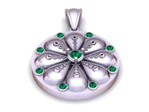 Golden Floral Petal Pendant 3D Printable Model 3D Print Model