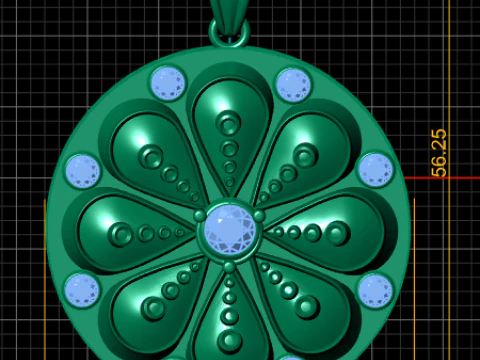 Golden Floral Petal Pendant 3D Printable Model 3D Print Model