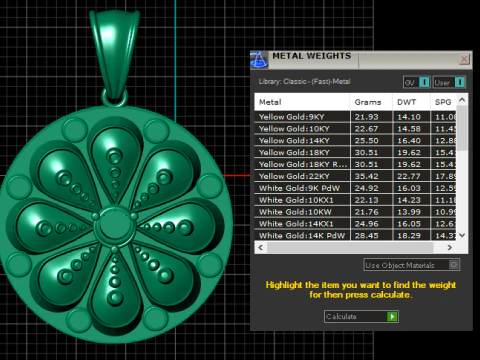 Golden Floral Petal Pendant 3D Printable Model 3D Print Model
