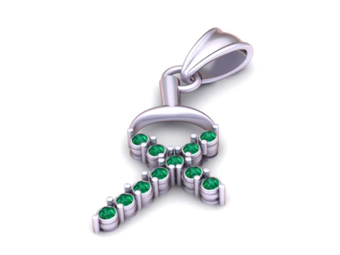 Crescent Diamond Cross Pendant 3D Printable Model 3D Print Model