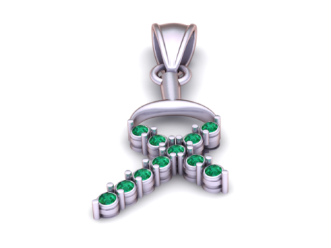 Hilal Pırlanta Haç Kolye 3D Yazdırılabilir Model 3D Baskı Modeli