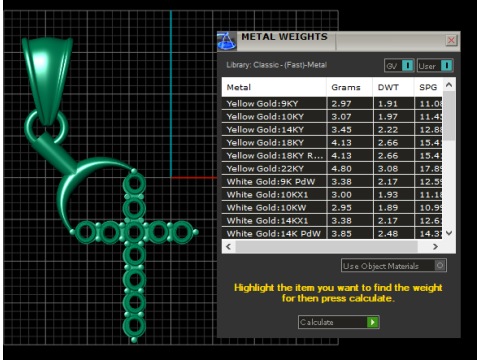 Hilal Pırlanta Haç Kolye 3D Yazdırılabilir Model 3D Baskı Modeli