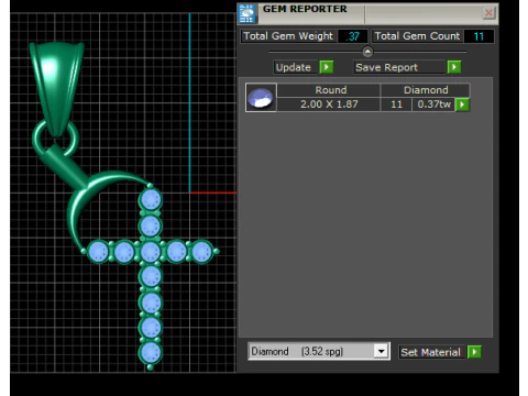 Crescent Diamond Cross Pendant 3D Printable Model 3D Print Model