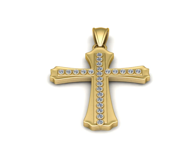 Angled Cross Diamond Pendant 3D Printable Model 3D Print Model .c4d .max .obj .3ds .fbx .stl .blend 