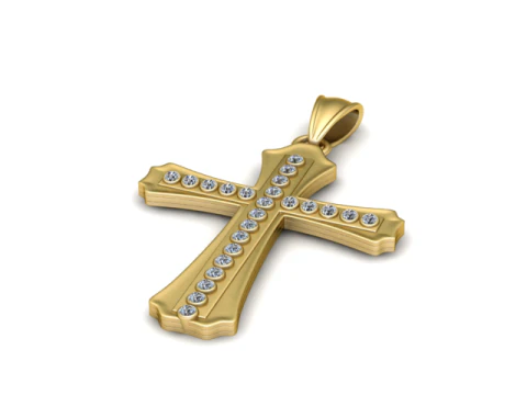 Angled Cross Diamond Pendant 3D Printable Model 3D Print Model
