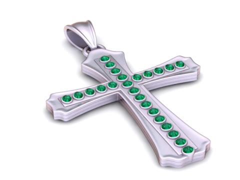 斜角十字钻石吊坠 3D 打印模型 3D 打印模型