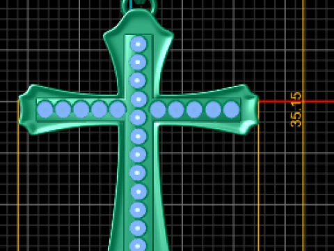 Angled Cross Diamond Pendant 3D Printable Model 3D Print Model