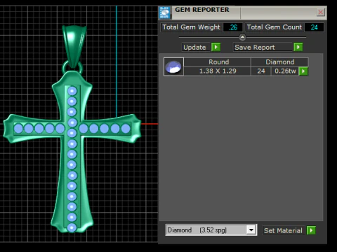 Angled Cross Diamond Pendant 3D Printable Model 3D Print Model