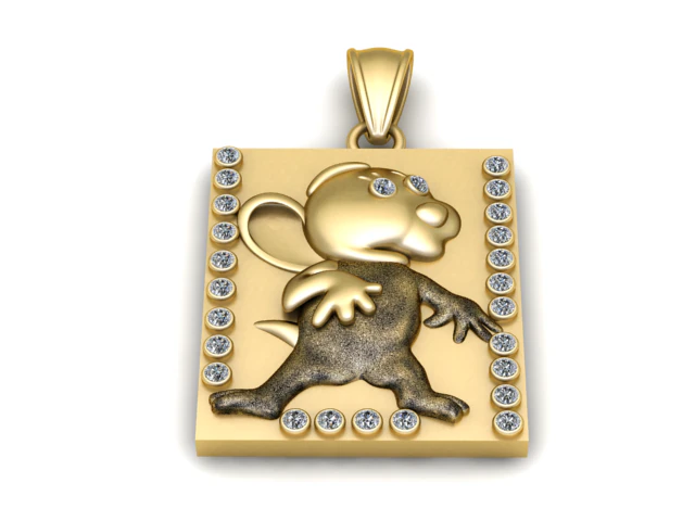 Mouse Pendant 3D Printable Model 3D Print Model .c4d .max .obj .3ds .fbx .stl .blend 