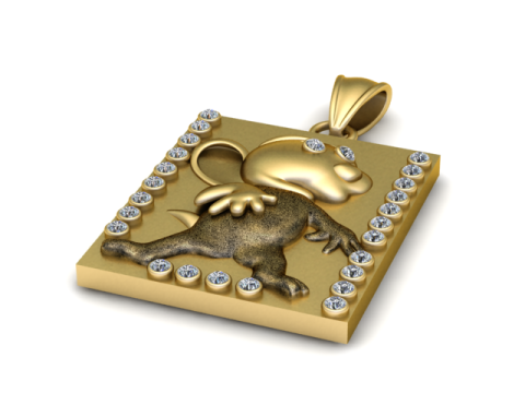 Model Cetak 3D Liontin Tikus Model Cetak 3D