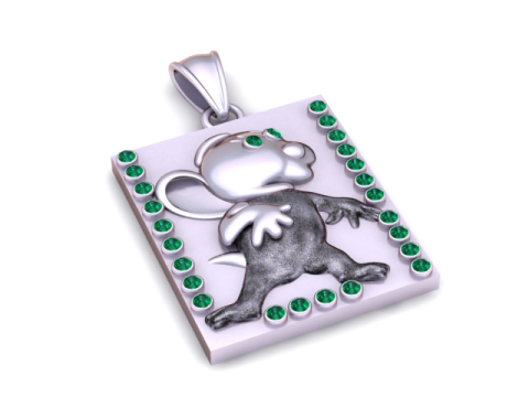 Model Cetak 3D Liontin Tikus Model Cetak 3D