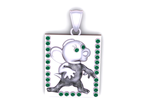 Model Cetak 3D Liontin Tikus Model Cetak 3D