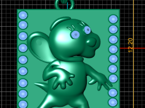 Model Cetak 3D Liontin Tikus Model Cetak 3D