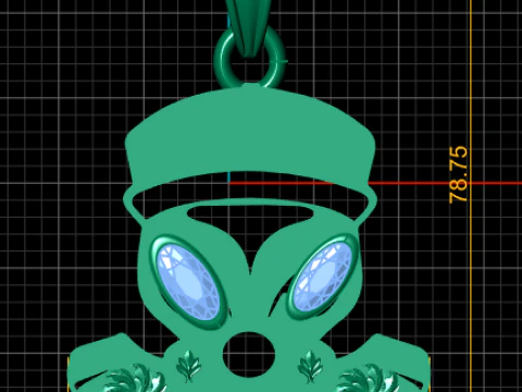 Gold Alien Skull Pendant 3D Printable Model 3D Print Model
