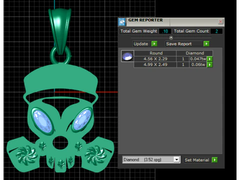 Gold Alien Skull Pendant 3D Printable Model 3D Print Model