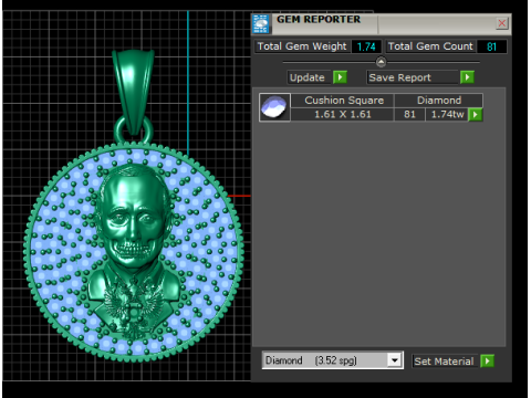 Man diamanten hanger 3D afdrukbare modus 3D printmodel