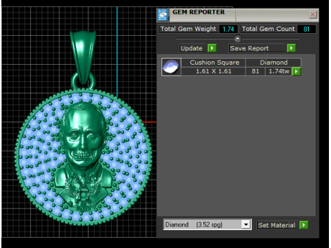 Man Diamond Pendant 3D Printable Mode 3D Print Model