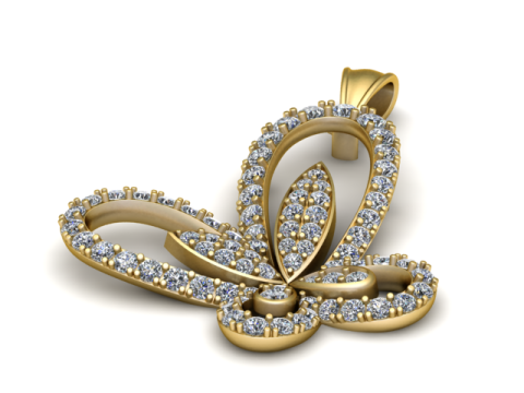 Diamanten vlinderhanger 3D afdrukbaar model 3D printmodel