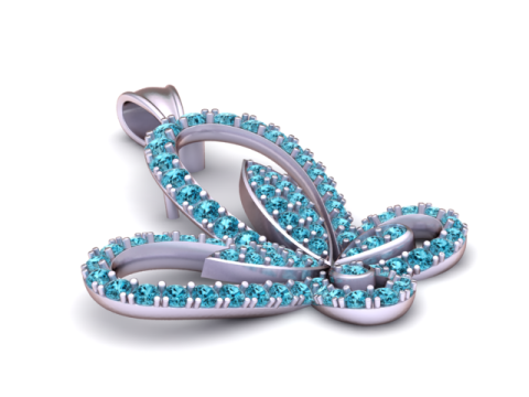 Diamanten vlinderhanger 3D afdrukbaar model 3D printmodel